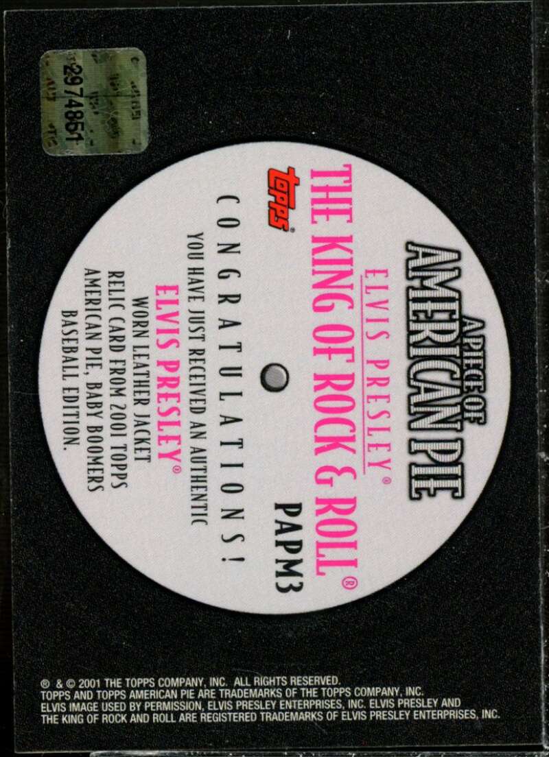 Elvis Presley Jkt Card 2001 Topps American Pie Relics #PAPM3  Image 2