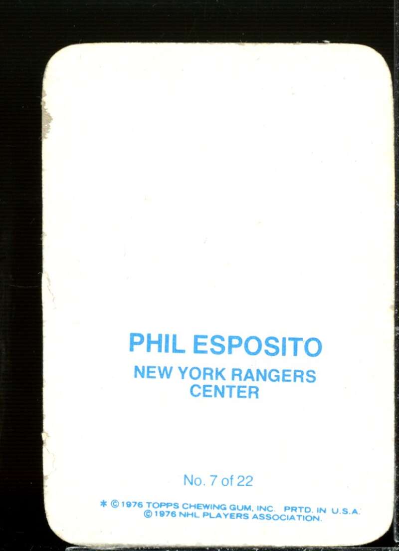 Phil Esposito Card 1976-77 Topps Glossy Inserts #7  Image 2