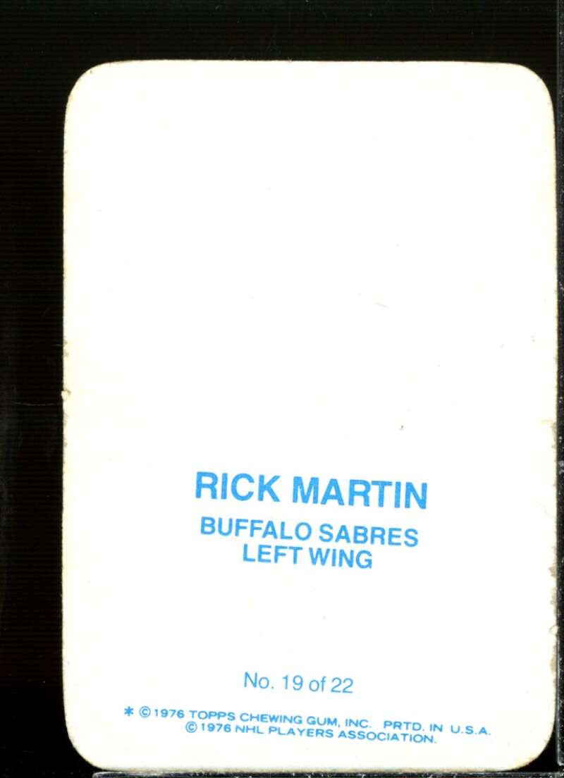 Richard Martin Card 1976-77 Topps Glossy Inserts #19  Image 2
