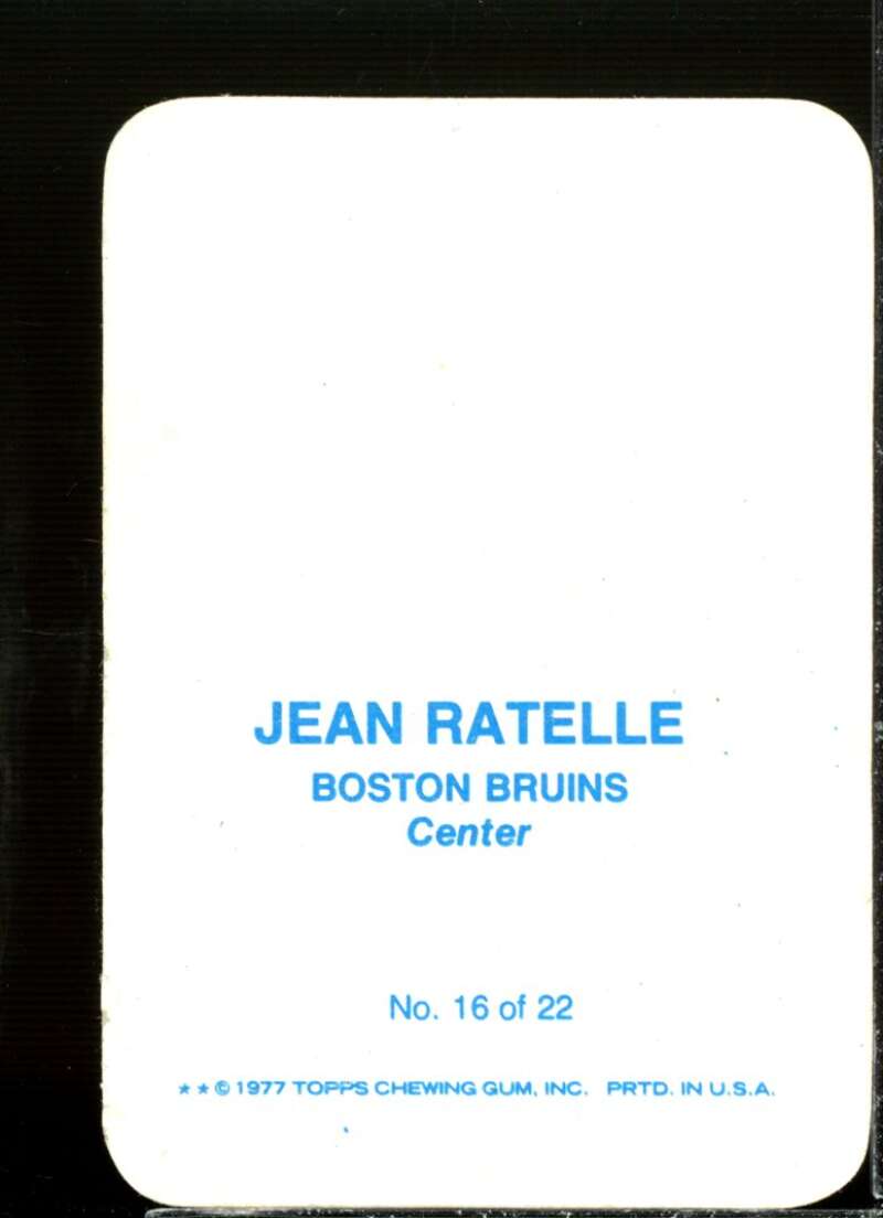 Jean Ratelle Card 1977-78 Topps Glossy Inserts #16  Image 2