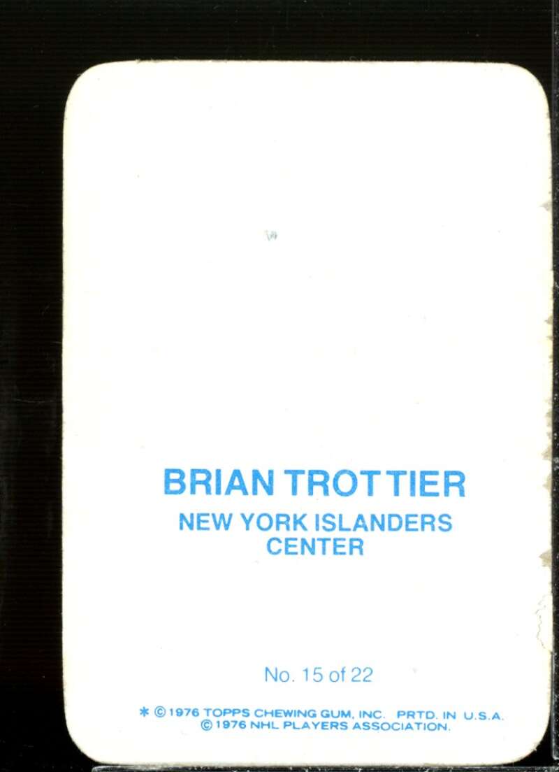 Bryan Trottier Card 1976-77 Topps Glossy Inserts #15  Image 2