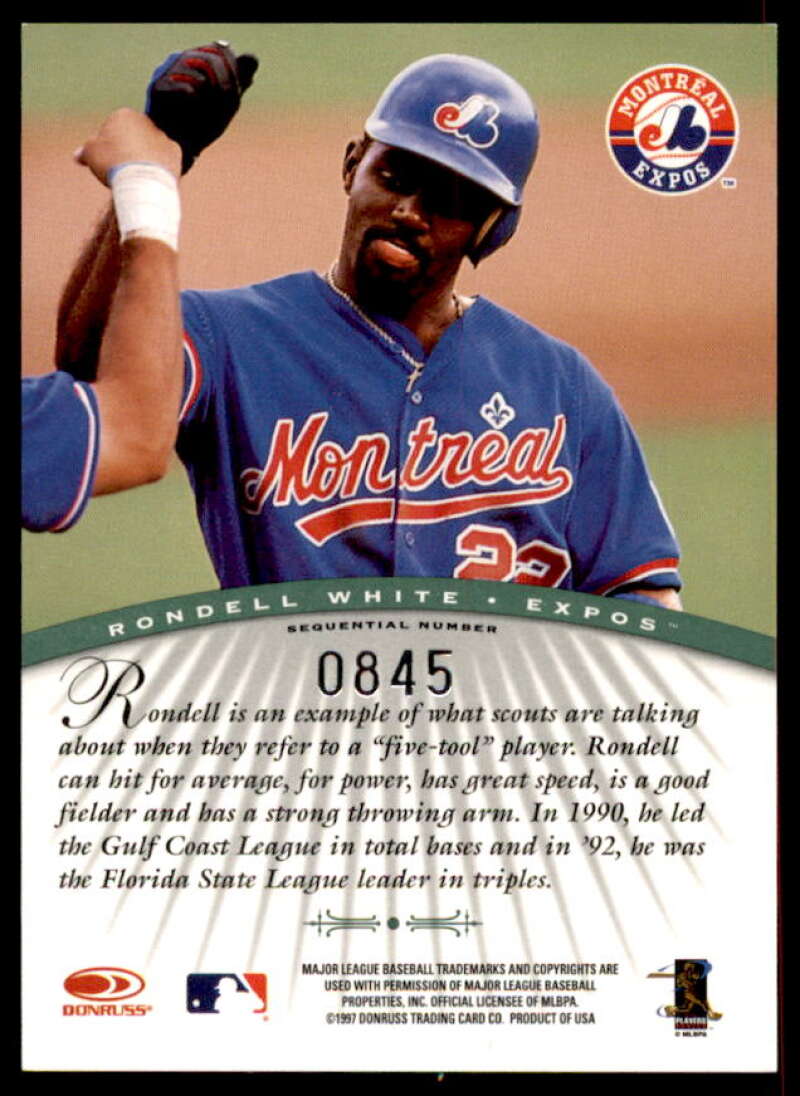 Rondell White Card 1997 Donruss Signature Autographs Millennium #132  Image 2