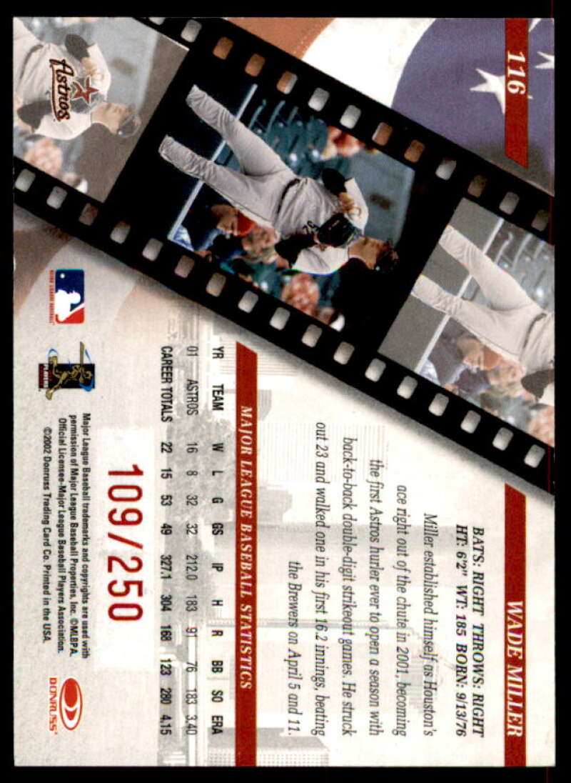 Wade Miller Rookie Card 2002 Studio Private Signings #116  Image 2