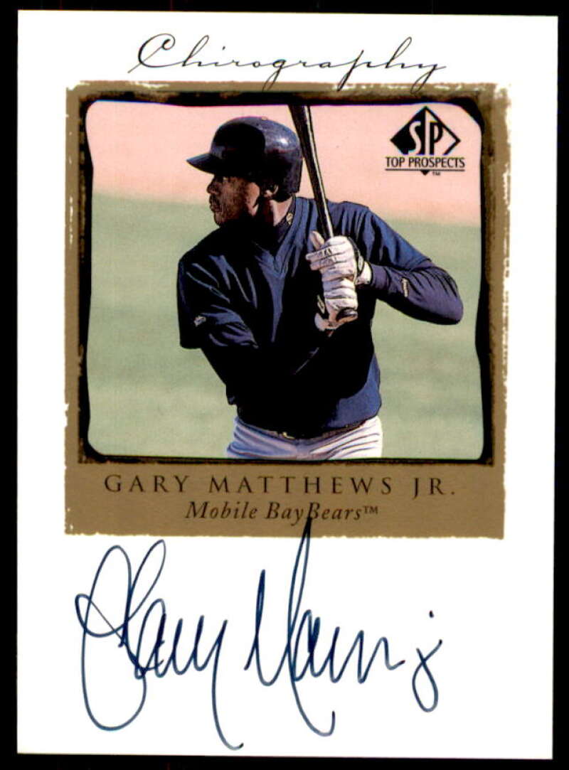 Gary Matthews Jr. Rookie Card 1998 SP Top Prospects Autographs #GM  Image 1