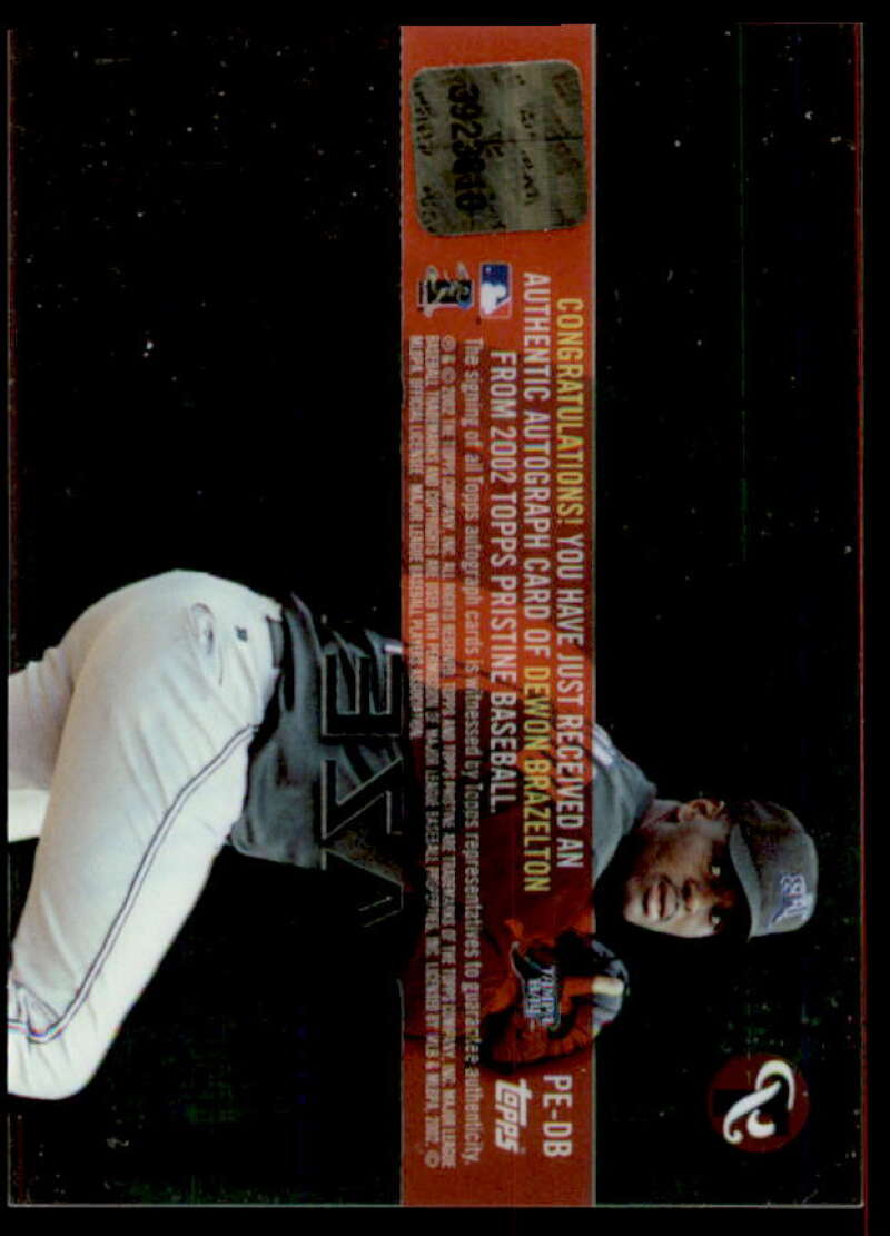 Dewon Brazelton Rookie Card 2002 Topps Pristine Personal Endorsements #DB  Image 2