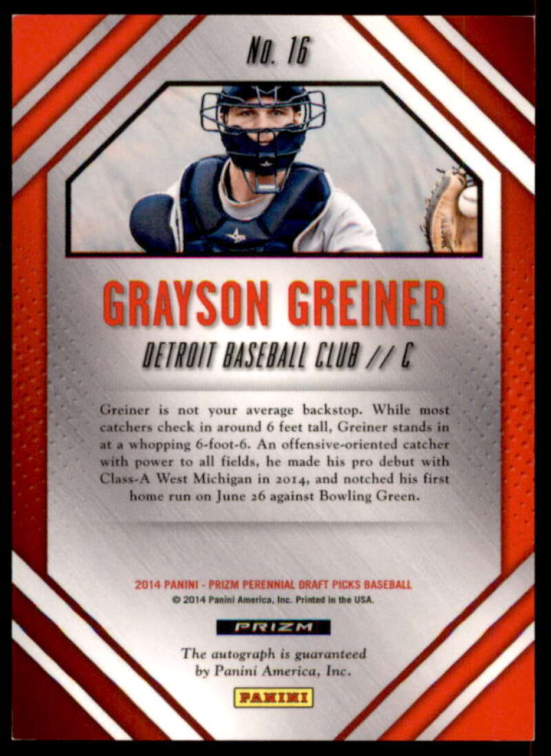 Grayson Greiner 2014 Prizm Perennial Draft Picks Prospect Signatures Prizms #16  Image 2