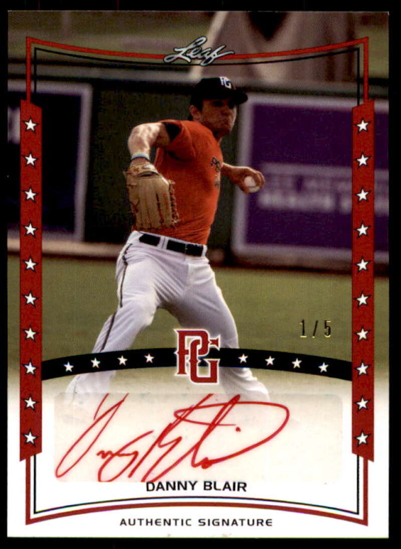 Danny Blair Rookie Card 2014 Leaf Perfect Game Showcase Autographs Red #ADB2  Image 1