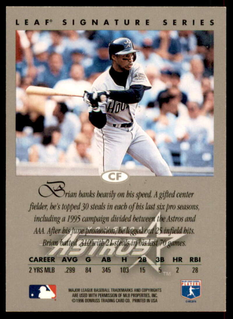 Brian L. Hunter Card 1996 Leaf Signature Autographs Silver #112  Image 2