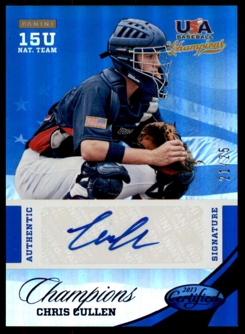Chris Cullen 2013 USA Baseball Champions National Team Signatures Mirror Blue #49  Image 1