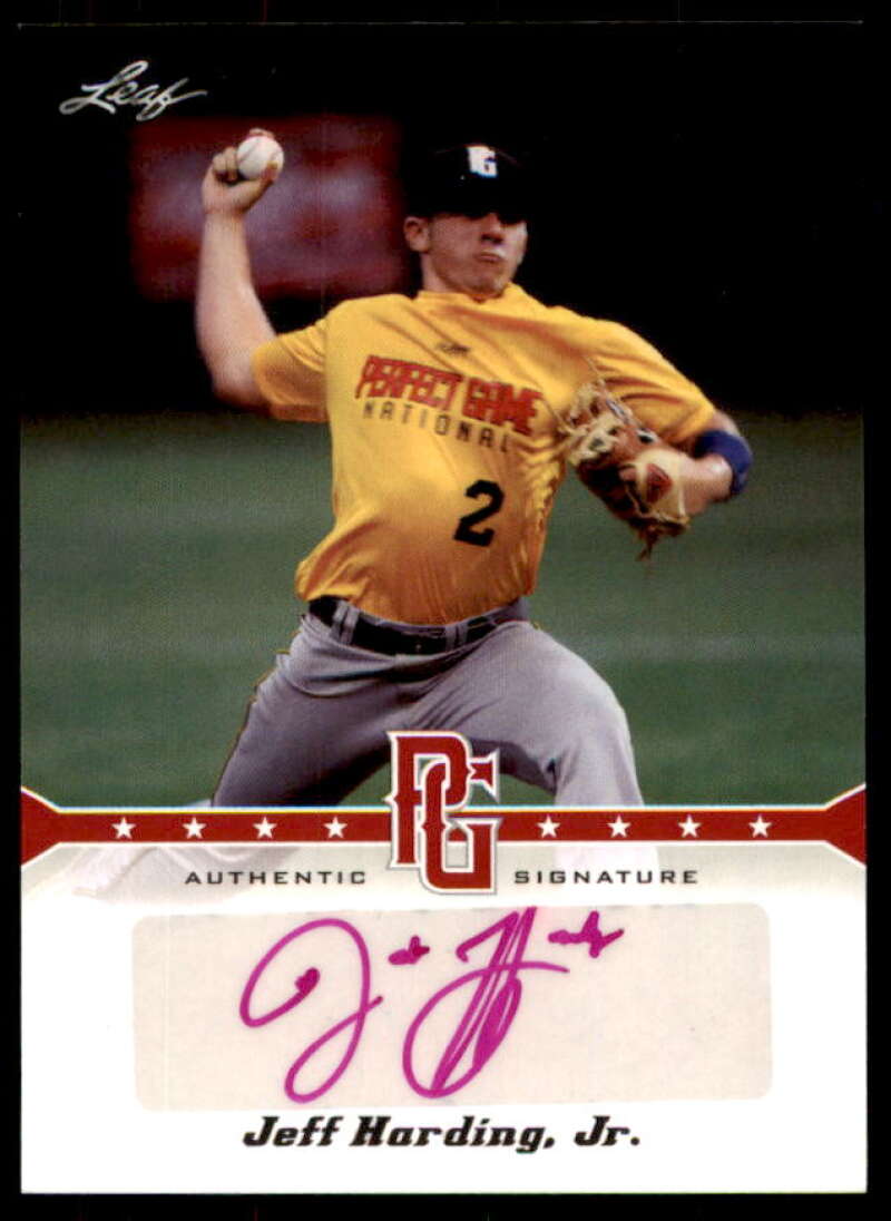 Jeff Harding, Jr. Rookie Card 2013 Leaf Perfect Game Autographs Red #JHJ  Image 1