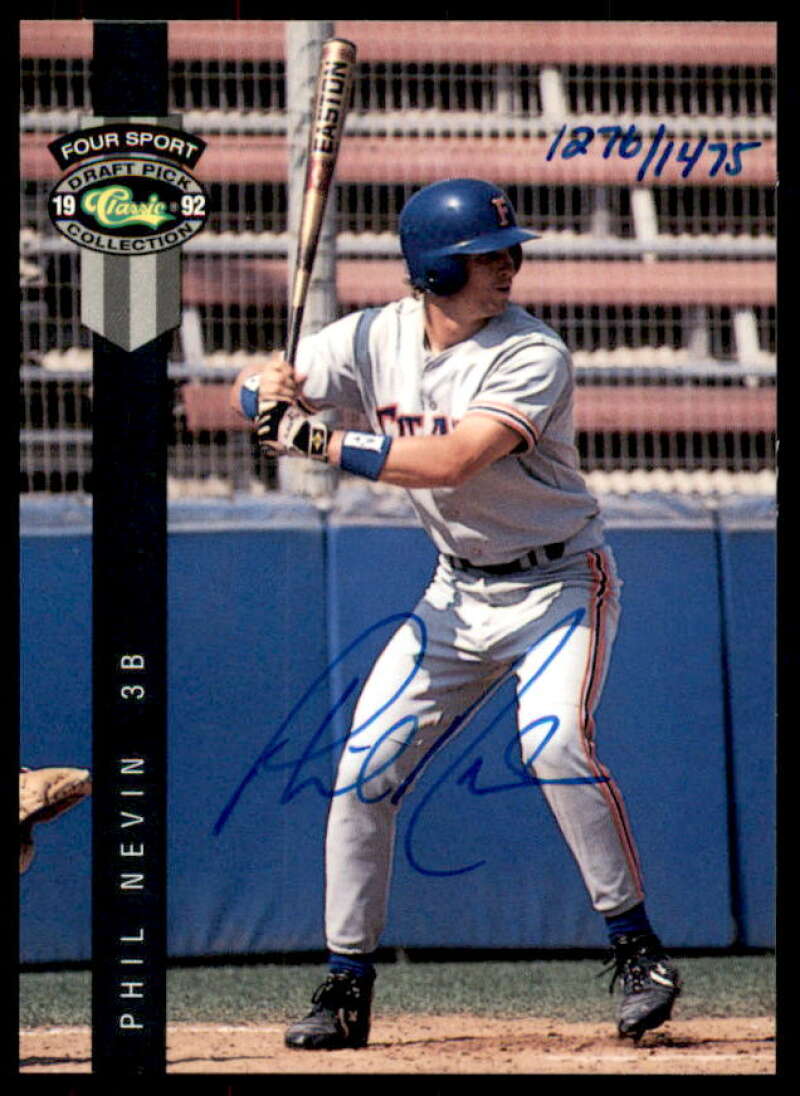 Phil Nevin Rookie Card 1992 Classic Four Sport Autographs #226A  Image 1