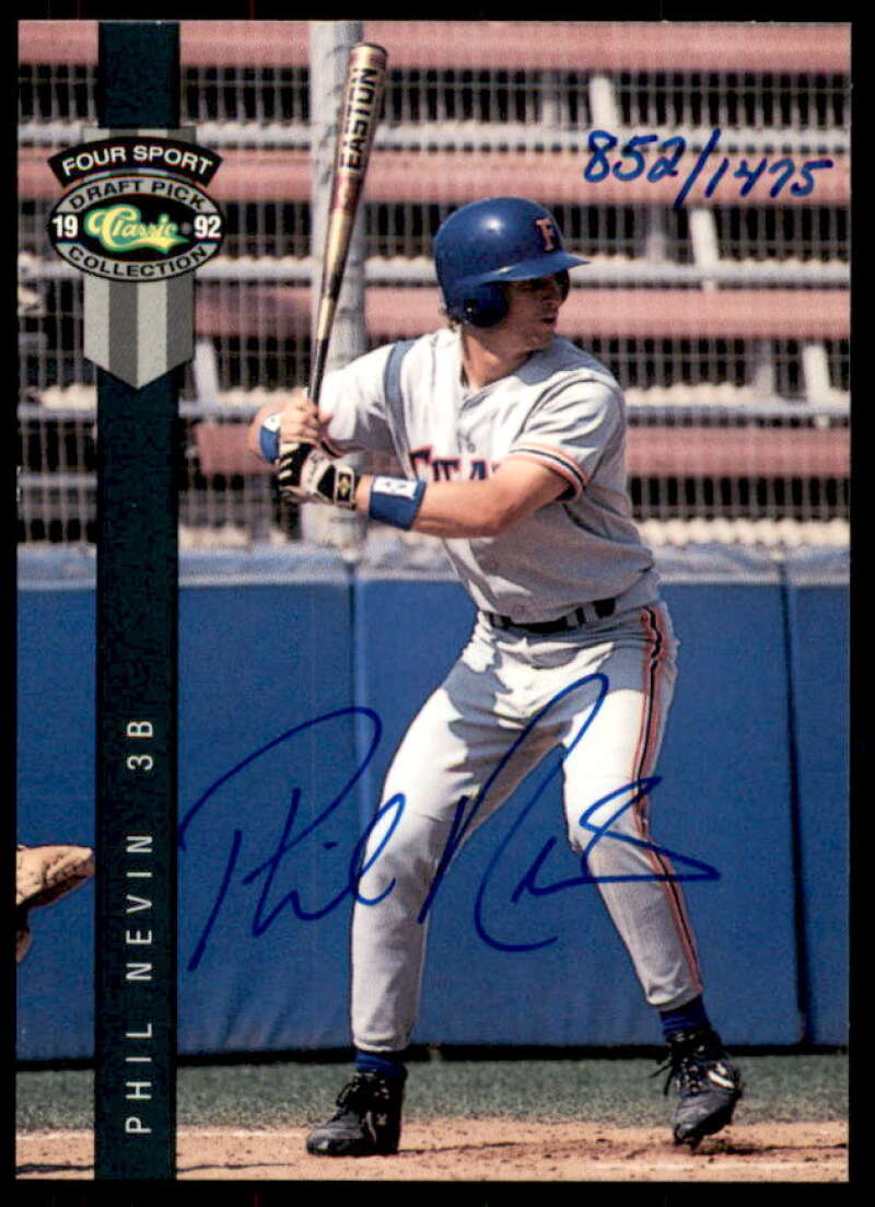 Phil Nevin Rookie Card 1992 Classic Four Sport Autographs #226A  Image 1