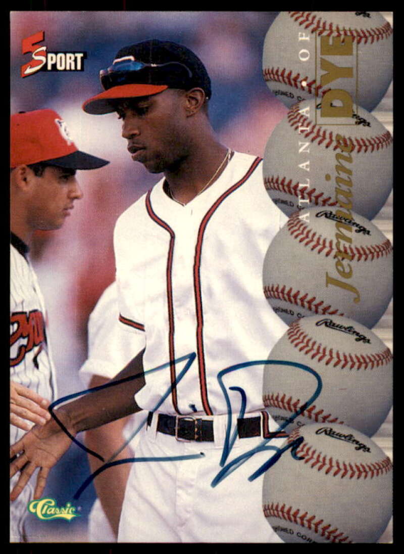 Jermaine Dye Rookie Card 1995 Classic Five Sport Autographs #99  Image 1