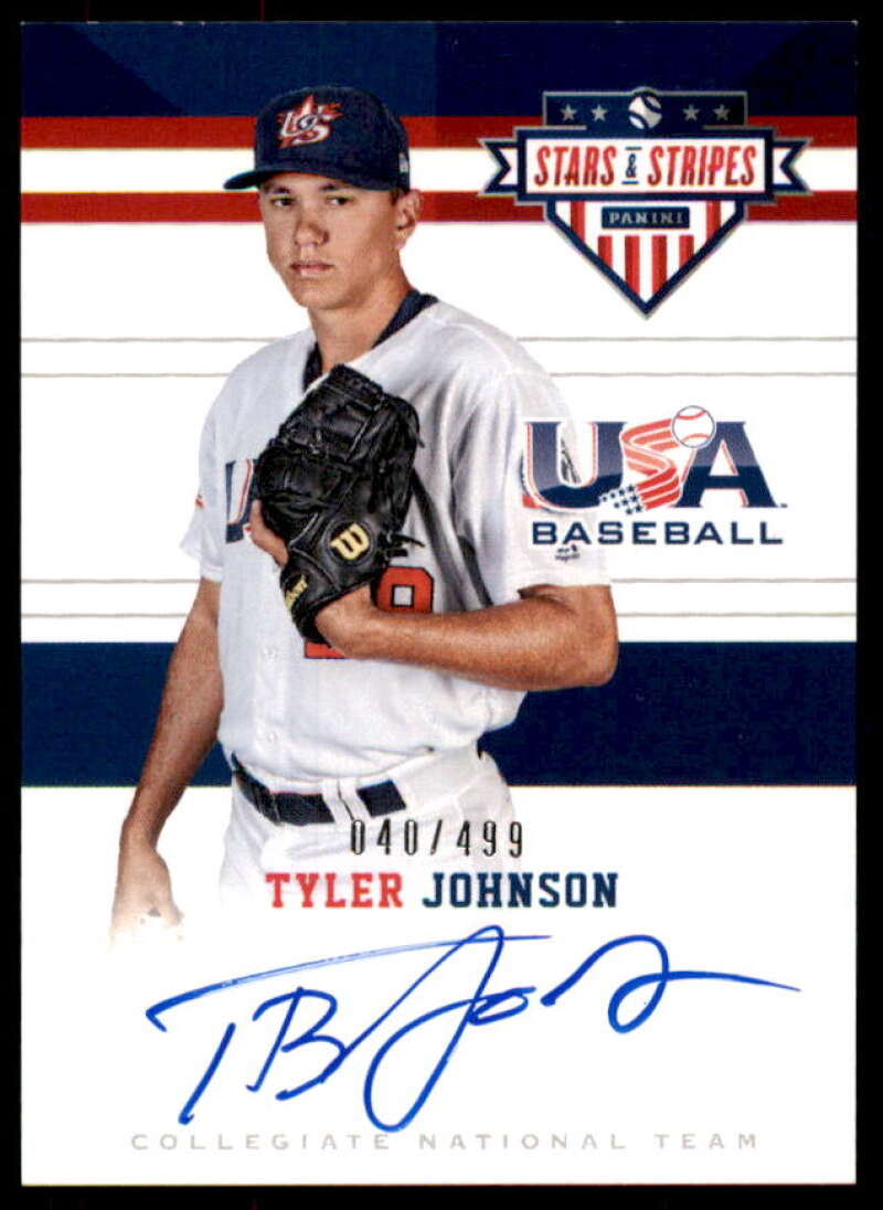 Tyler Johnson Rookie 2017 USA Baseball Stars and Stripes College Signatures #5  Image 1