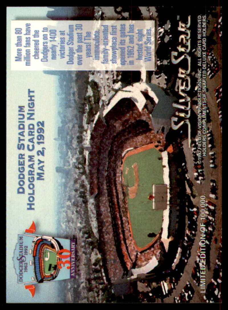 Dodger Stadium/30th Anniversary Card 1992 Silverstar Holograms #NNO  Image 2