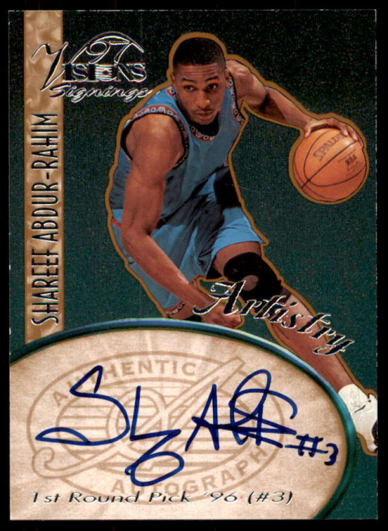 Shareef Abdur-Rahim Card 1997 Visions Signings Artistry Autographs #A4  Image 1