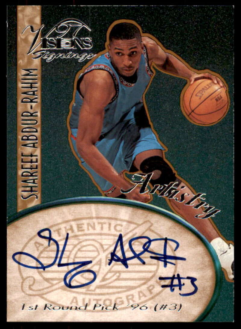 Shareef Abdur-Rahim Card 1997 Visions Signings Artistry Autographs #A4  Image 1