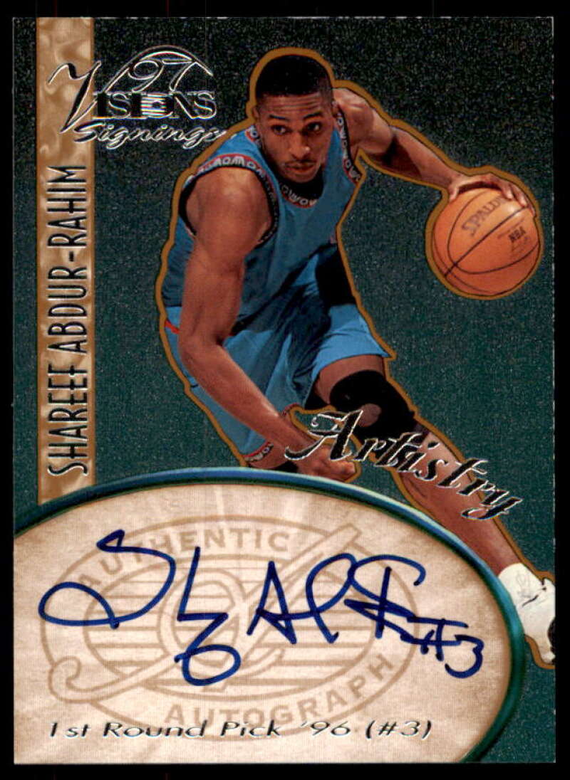 Shareef Abdur-Rahim Card 1997 Visions Signings Artistry Autographs #A4  Image 1
