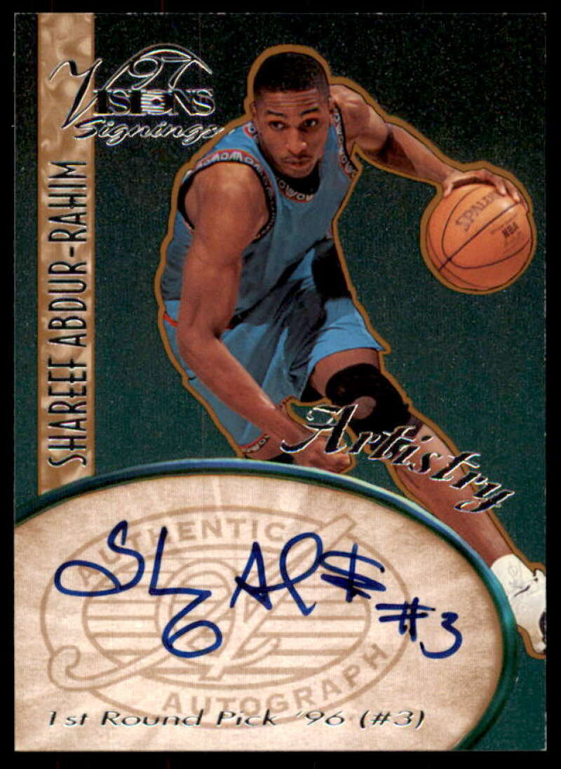 Shareef Abdur-Rahim Card 1997 Visions Signings Artistry Autographs #A4  Image 1