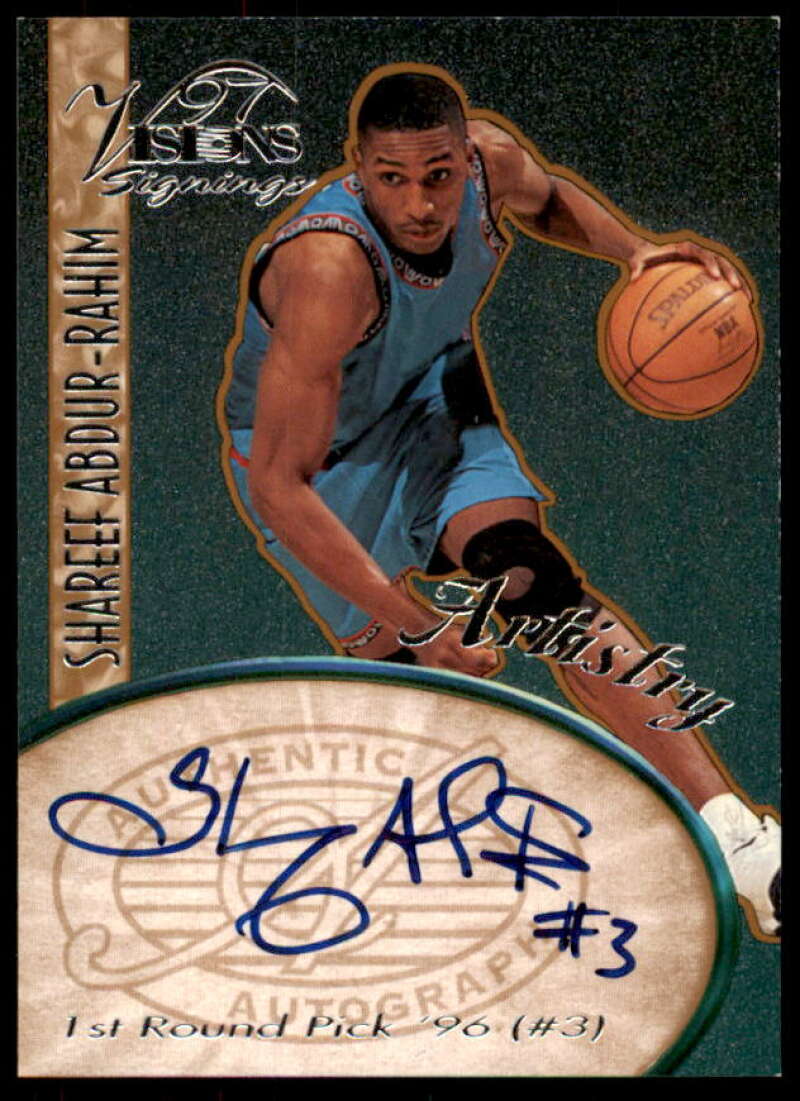 Shareef Abdur-Rahim Card 1997 Visions Signings Artistry Autographs #A4  Image 1