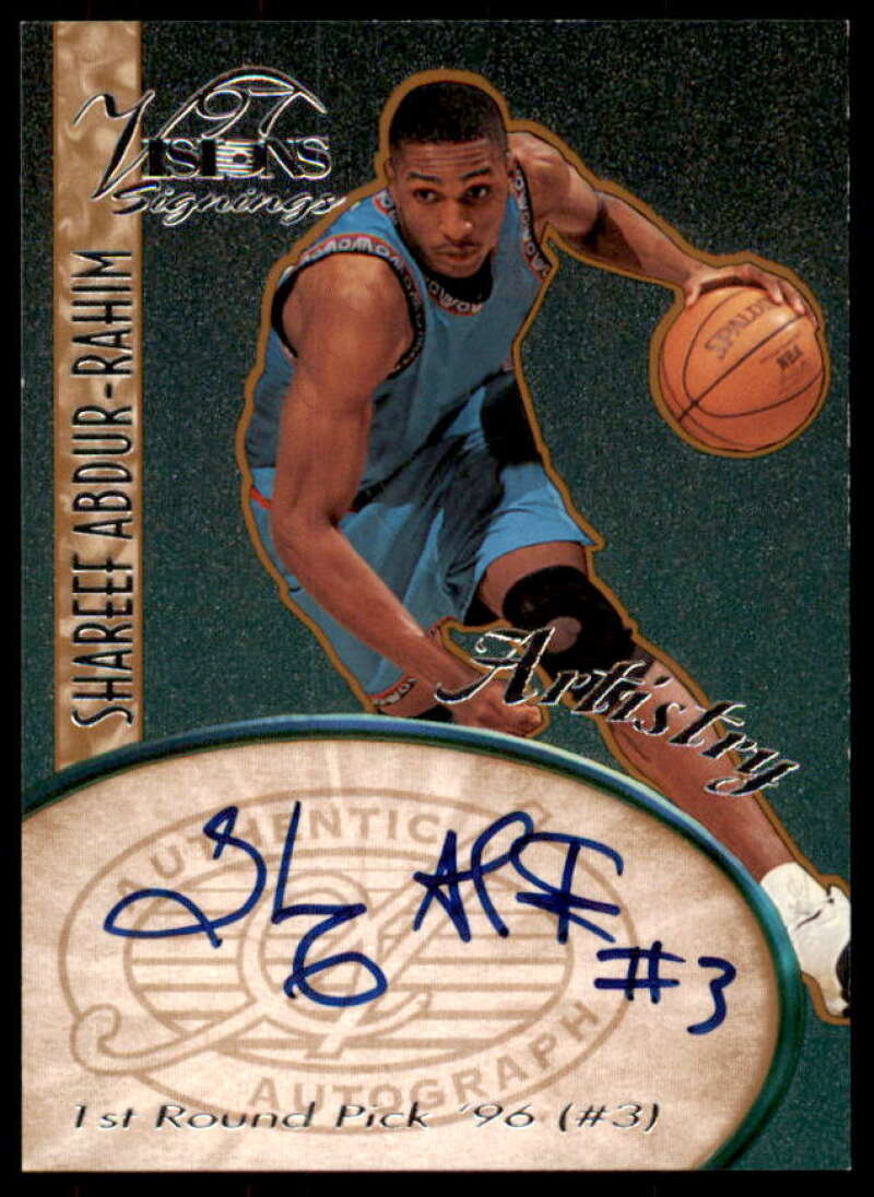 Shareef Abdur-Rahim Card 1997 Visions Signings Artistry Autographs #A4  Image 1