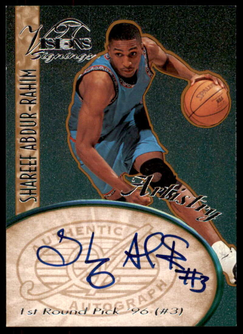Shareef Abdur-Rahim Card 1997 Visions Signings Artistry Autographs #A4  Image 1