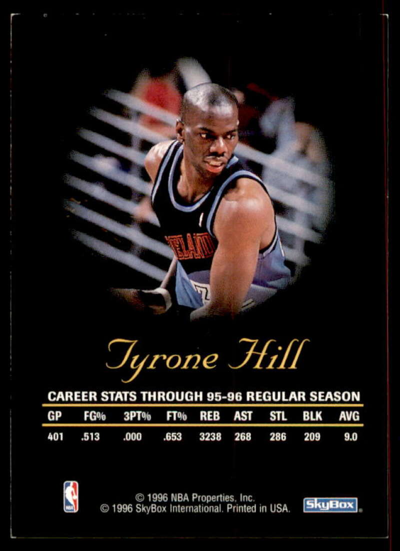 Tyrone Hill Card 1996-97 SkyBox Premium Autographics #28  Image 2