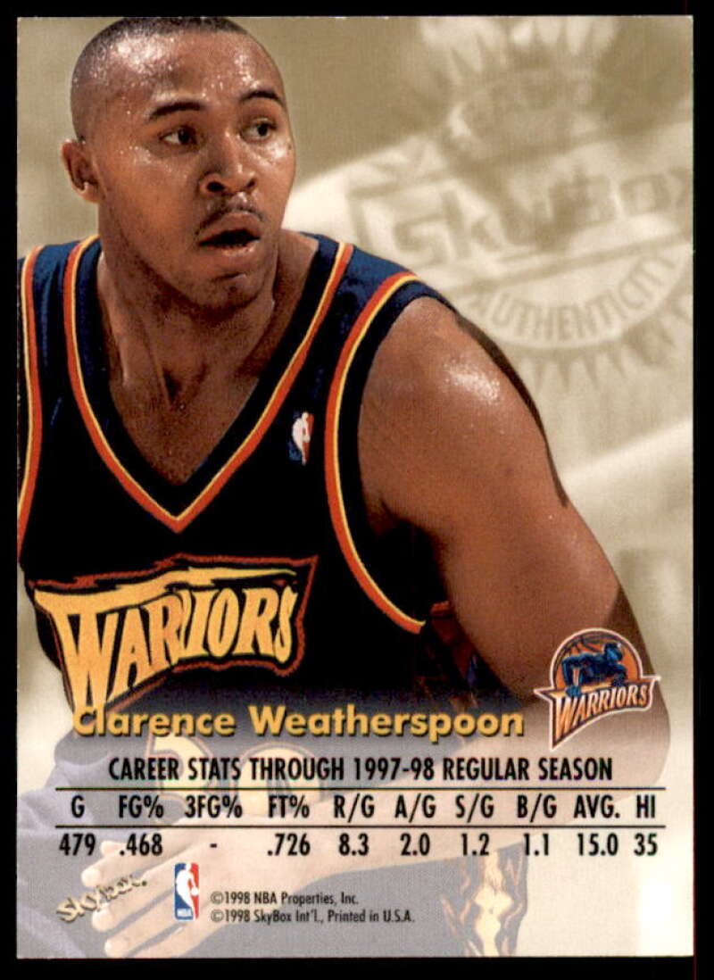 Clarence Weatherspoon Card 1998-99 SkyBox Premium Autographics #131  Image 2