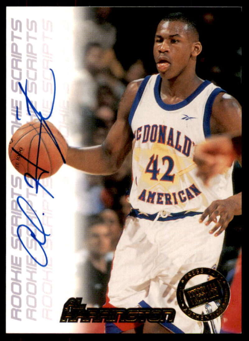 Al Harrington Rookie 1998 Press Pass Double Threat Rookie Script Autographs #12  Image 1