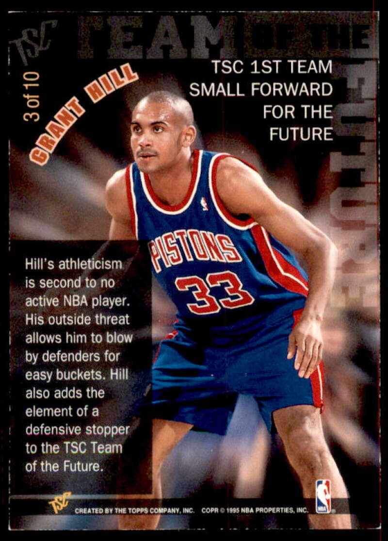 Grant Hill Rookie Card 1994-95 Stadium Club Team of the Future #3  Image 2