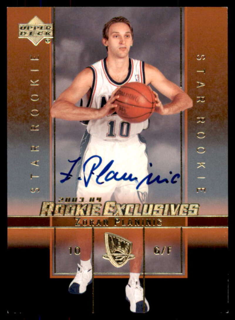 Zoran Planinic Rookie Card 2003-04 Upper Deck Rookie Exclusives Autographs #A18  Image 1