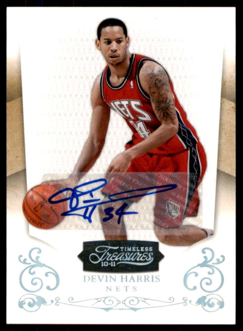 Devin Harris Card 2010-11 Timeless Treasures Signatures Silver #100  Image 1