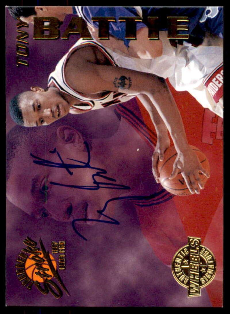 Tony Battie Rookie Card 1997 Wheels Rookie Thunder Stroke Autographs #TS5  Image 1