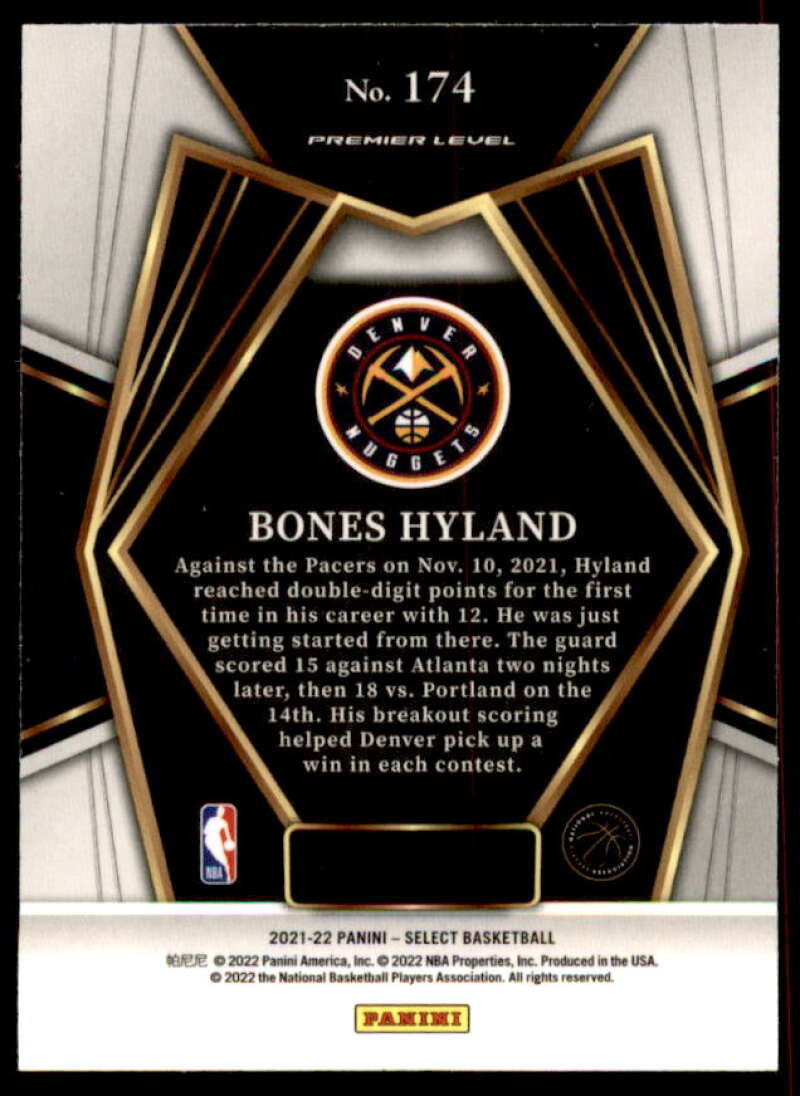 Bones Hyland Rookie Card 2021-22 Select Blue #174  Image 2