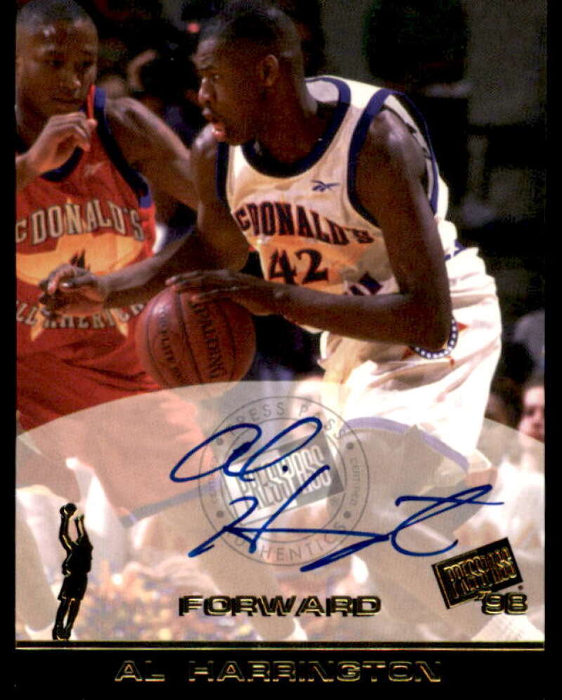 Al Harrington Rookie Card 1998 Press Pass Autographs #14  Image 1