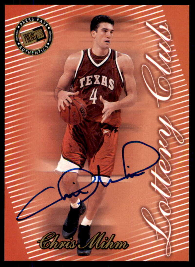 Chris Mihm Rookie Card 2000 Press Pass SE Lottery Club Autographs #3  Image 1