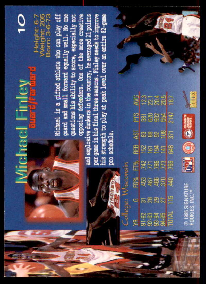 Michael Finley Rookie Card 1995 Signature Rookies Draft Day Signatures #10  Image 2