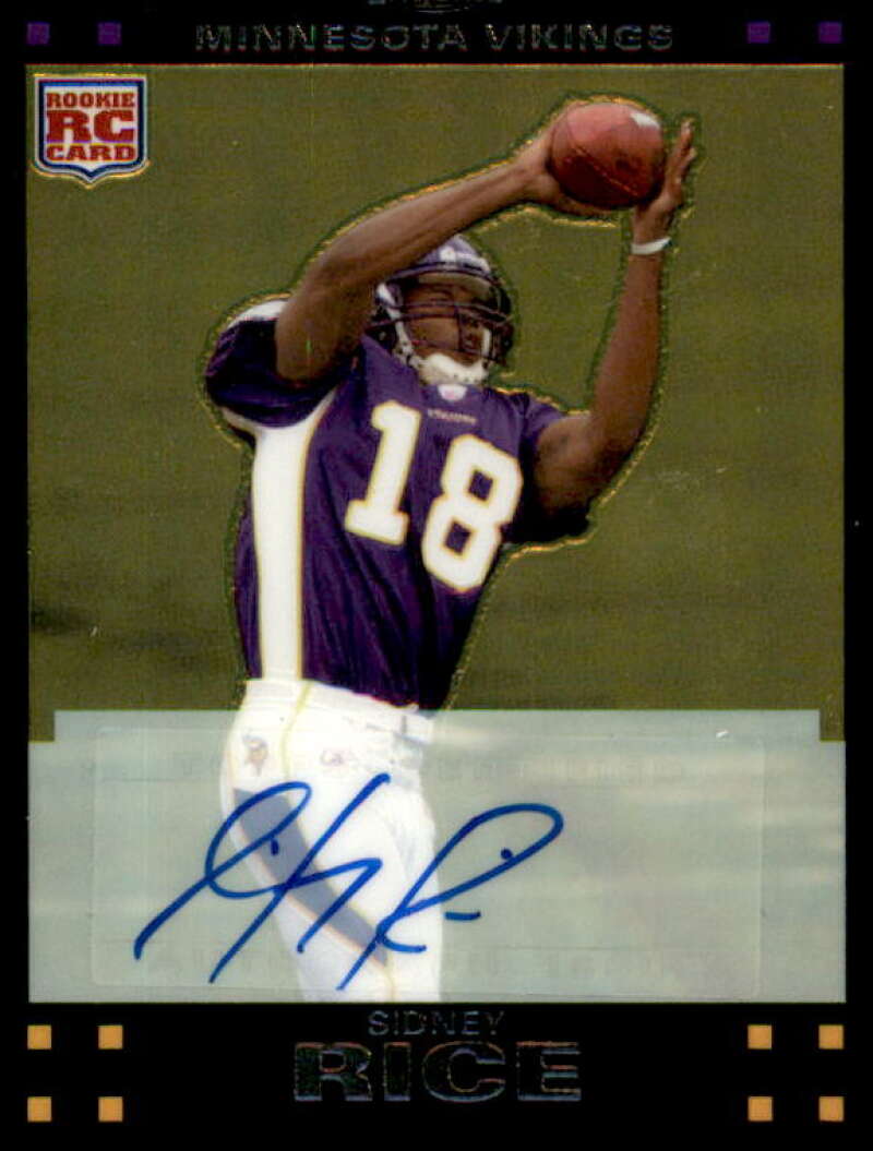 Sidney Rice Rookie Card 2007 Topps Chrome Rookie Autographs #TC204  Image 1