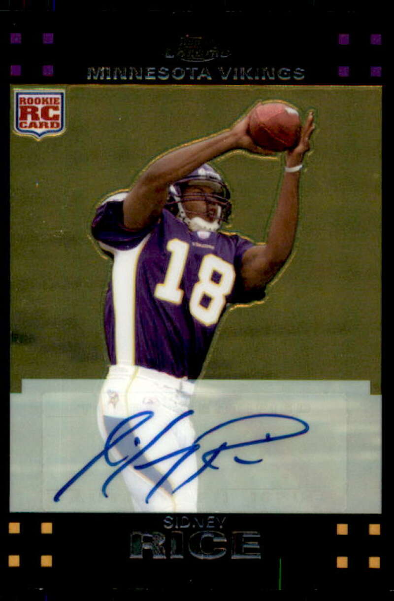 Sidney Rice Rookie Card 2007 Topps Chrome Rookie Autographs #TC204  Image 1