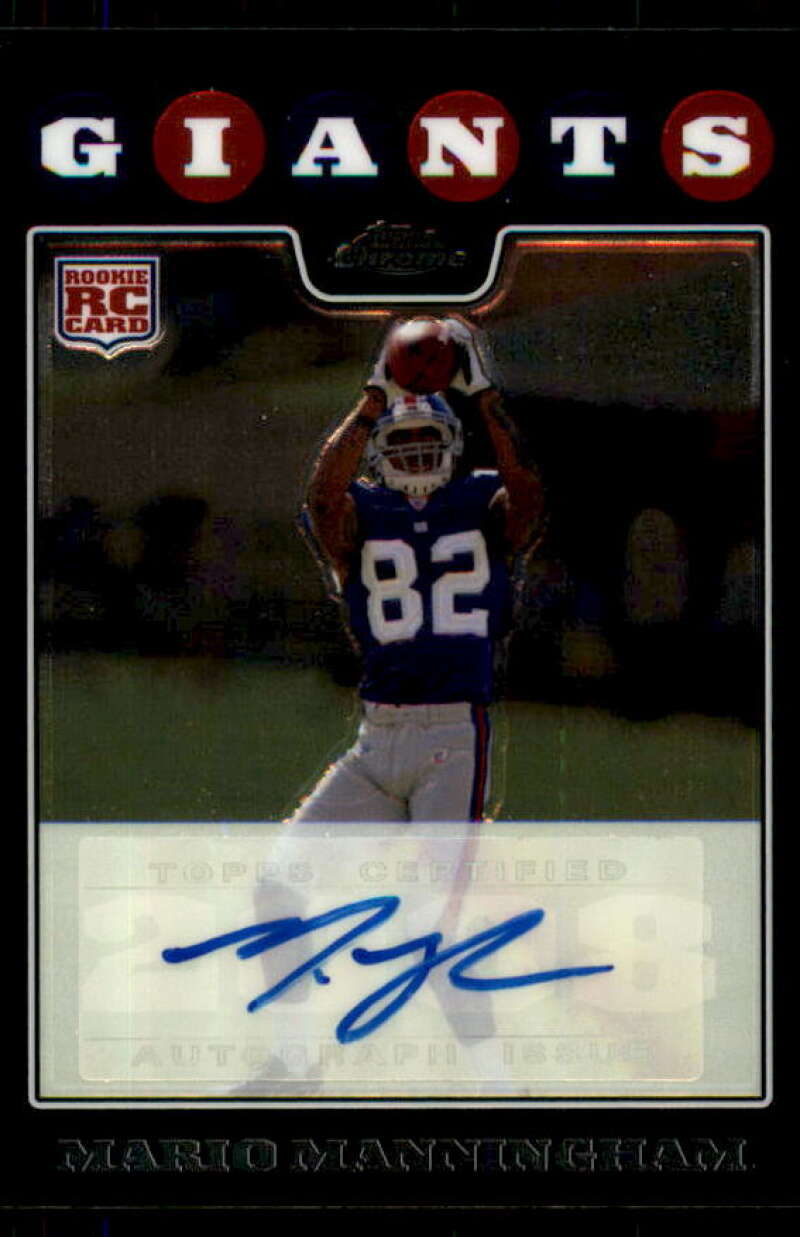 Mario Manningham Rookie Card 2008 Topps Chrome Rookie Autographs #TC201  Image 1