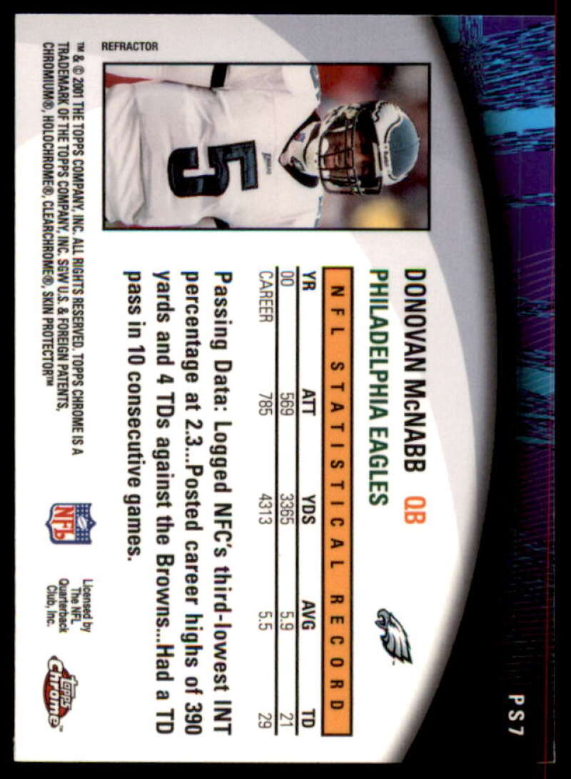 Donovan McNabb Card 2001 Topps Chrome Own the Game #PS7  Image 2