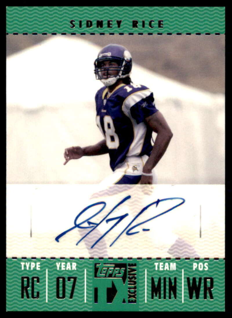 Sidney Rice Rookie Card 2007 Topps Exclusive Rookies Autographs #15  Image 1