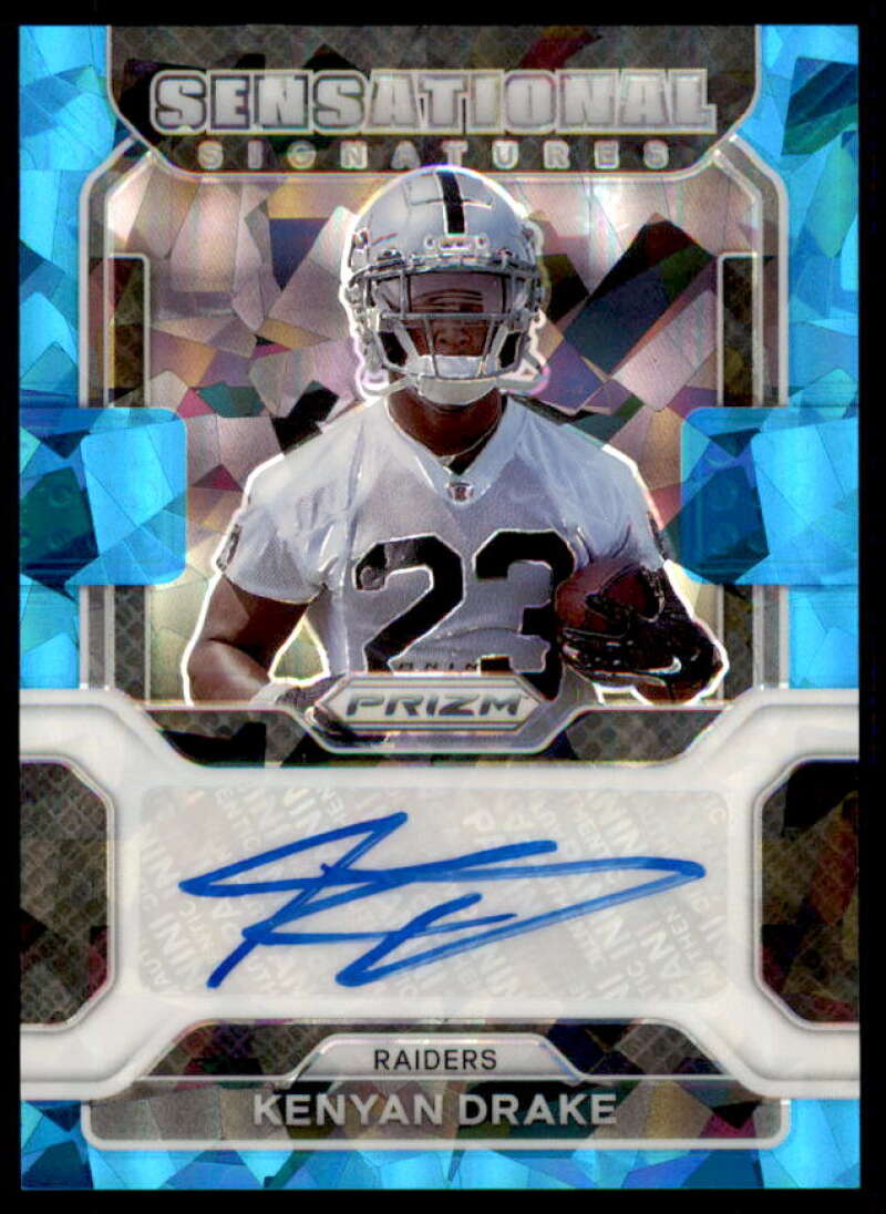 Kenyan Drake Card 2021 Panini Prizm Sensational Signatures Prizms Blue Ice #39  Image 1