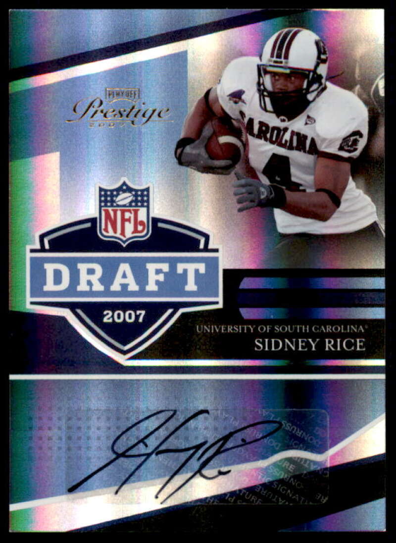 Sidney Rice Rookie Card 2007 Playoff Prestige NFL Draft Autographs #16  Image 1