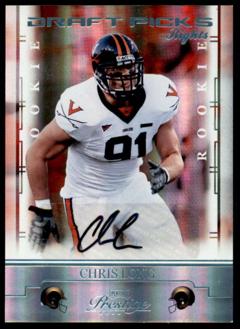 Chris Long Rookie Card 2008 Playoff Prestige Draft Picks Rights Autographs #116  Image 1