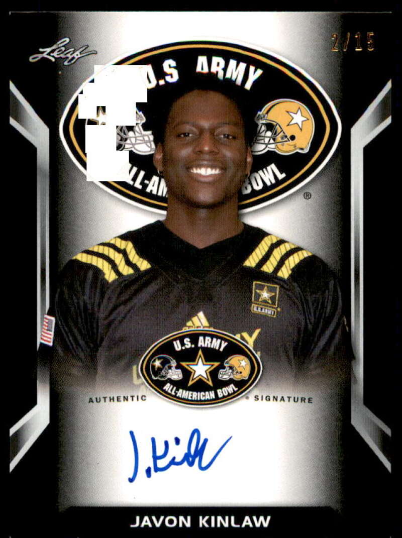 Javon Kinlaw/15 2016 Leaf Army All-American Bowl Tour Autographs Black #ATAJK1  Image 1