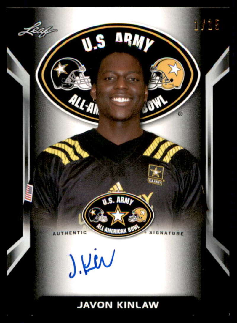 Javon Kinlaw/15 2016 Leaf Army All-American Bowl Tour Autographs Black #ATAJK1  Image 1