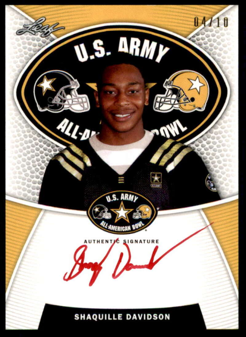 Shaquille Davidson 2014 Leaf Army All-American Bowl Tour Autographs Red #TASD1  Image 1