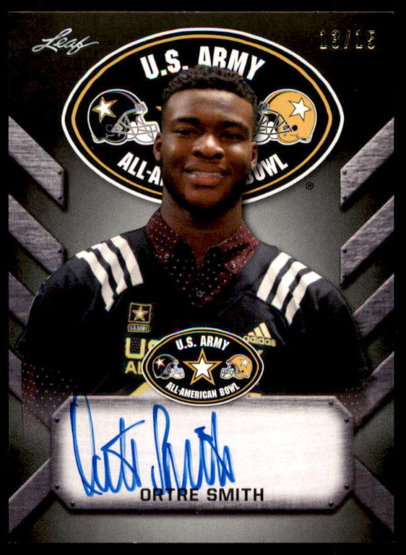 OrTre Smith Card 2017 Leaf Army All-American Bowl Tour Autographs Black #ATAOS1  Image 1