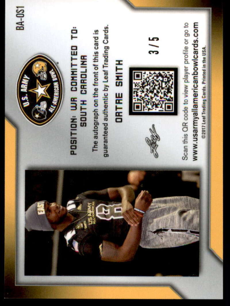 OrTre Smith 2017 Leaf Army All-American Bowl Flag Metal Autographs Black #BAOS1  Image 2